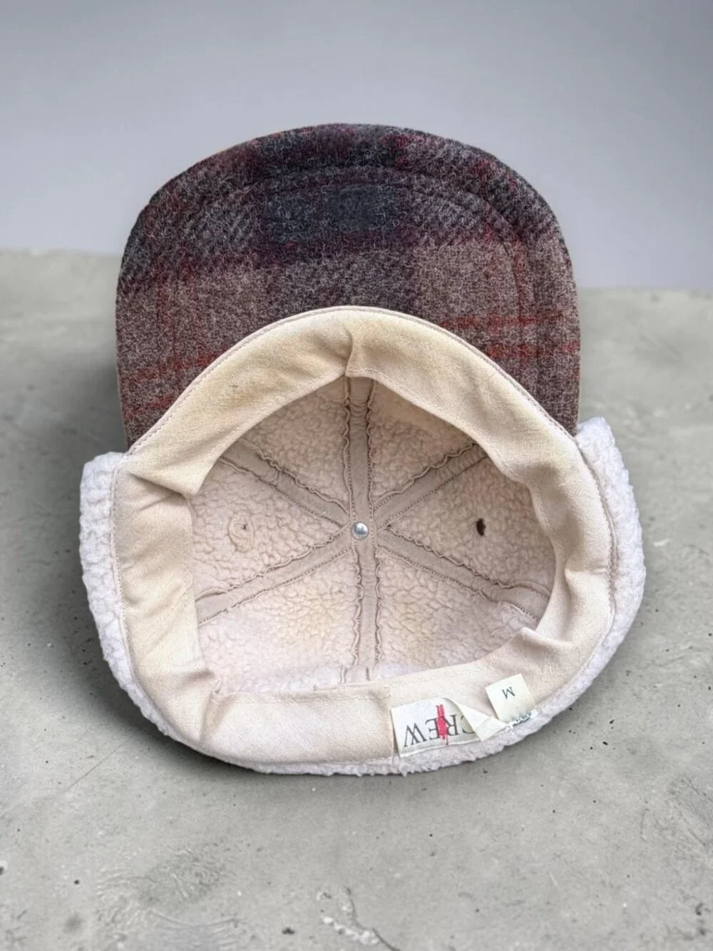 J.Crew Y2K Plaid Wool Blend Trapper Hat Sherpa Ear Flap Aviator Cap Heritage M